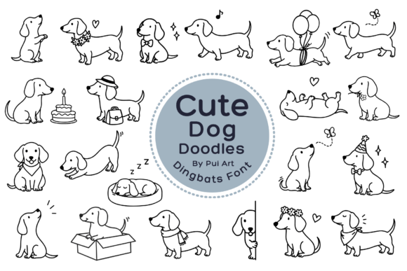 Cute Dog Doodle Font