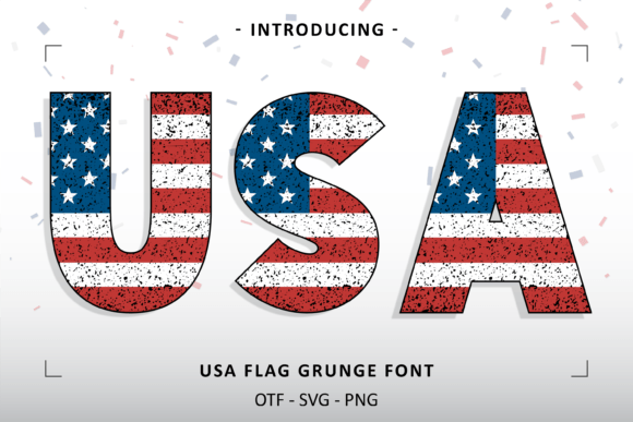 Discover the USA Flag Grunge Font: A Distressed Grunge Retro American Flag Design