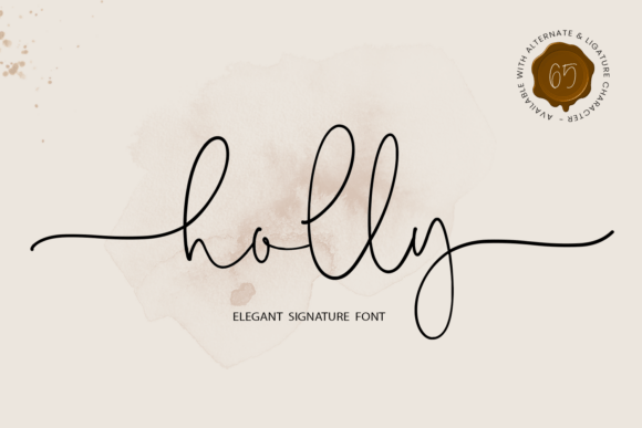 Introducing Holly: A Stunning Script Handwritten Font for Festive and Elegant Designs